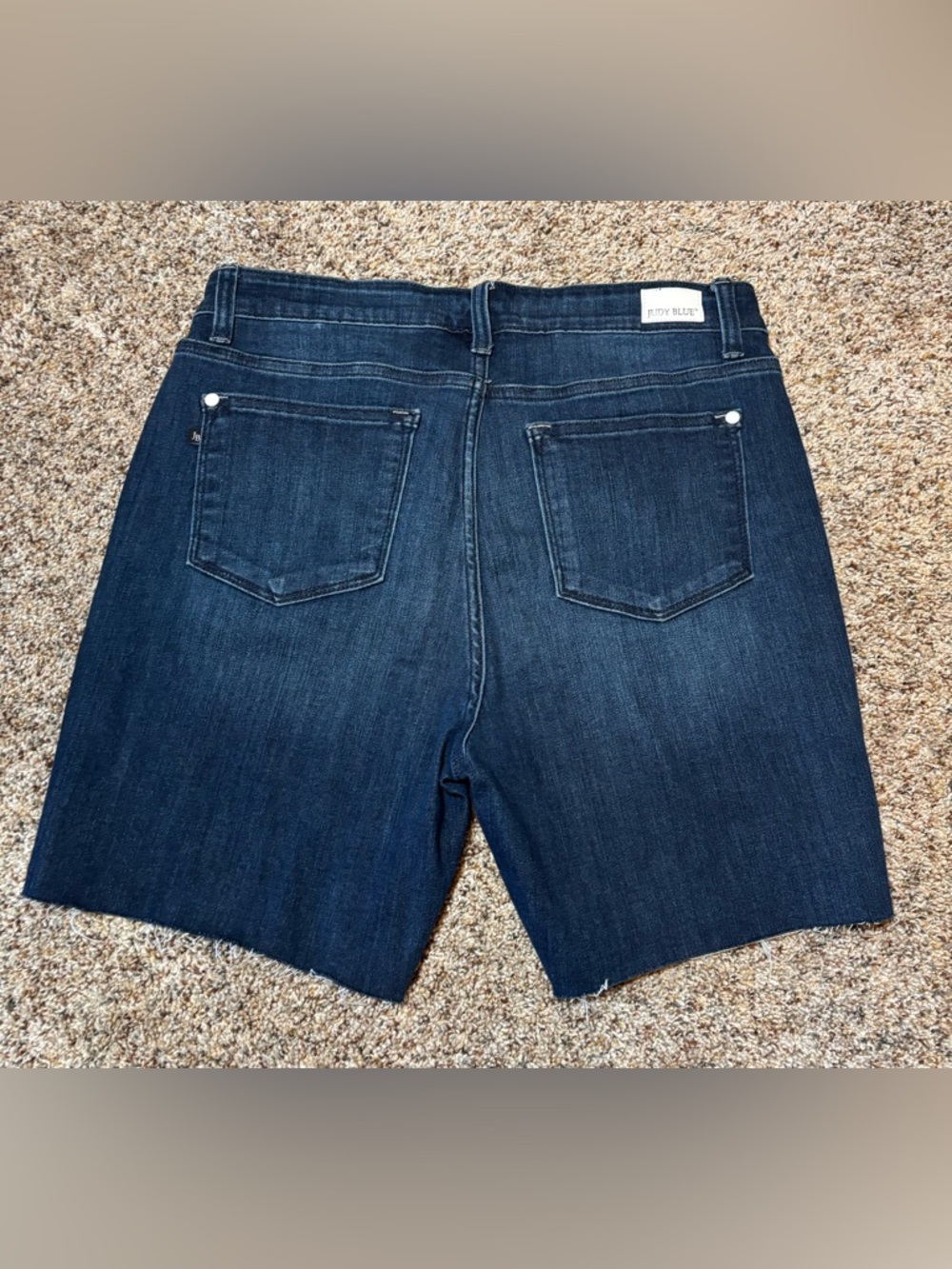224. Judy Blue Indigo High-Rise Denim Shorts, Size XL - Picture 5 of 7